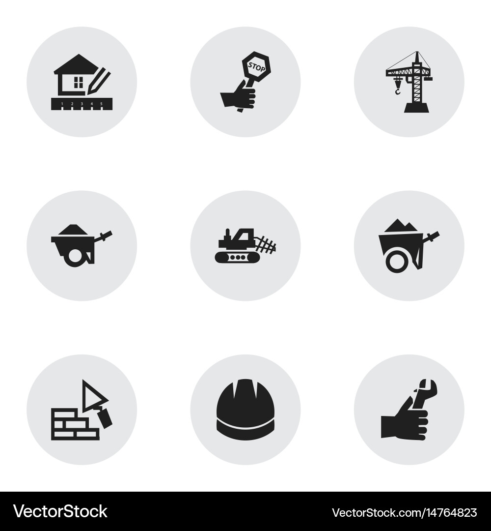 Set of 9 editable structure icons includes vector image