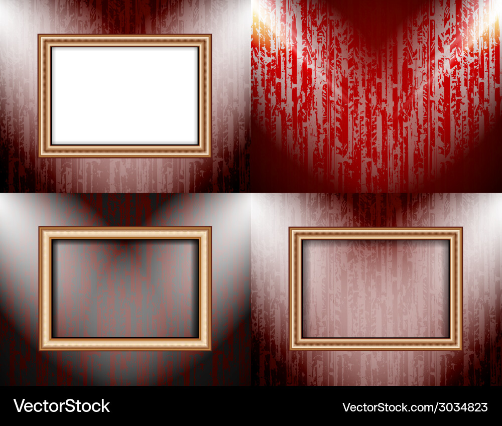 Set of background with frames and spotlights Vector Image
