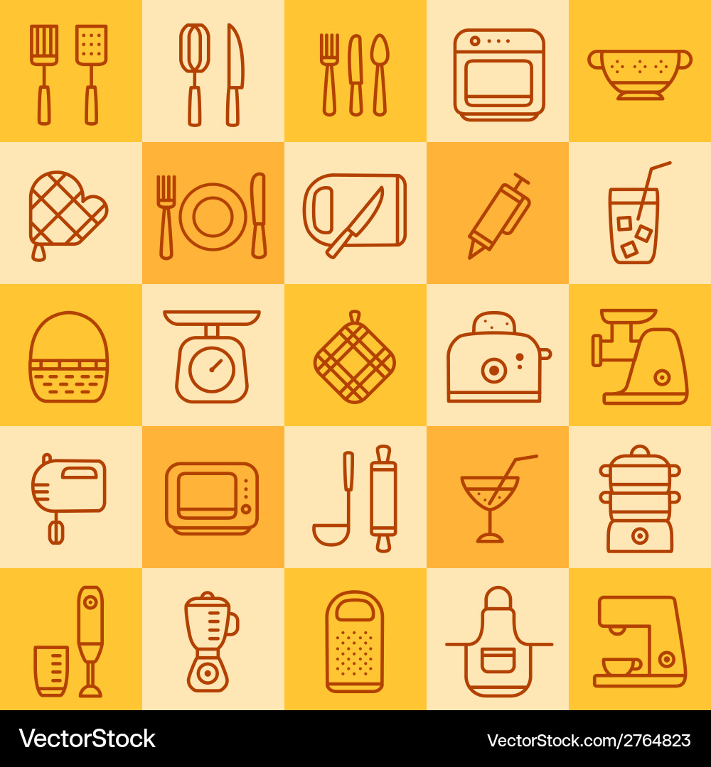 Set of icons different types cookware vector image