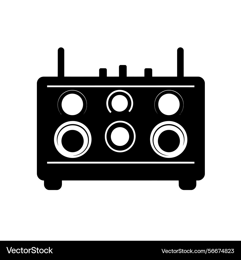 Simple black amplifier with circle design element vector image