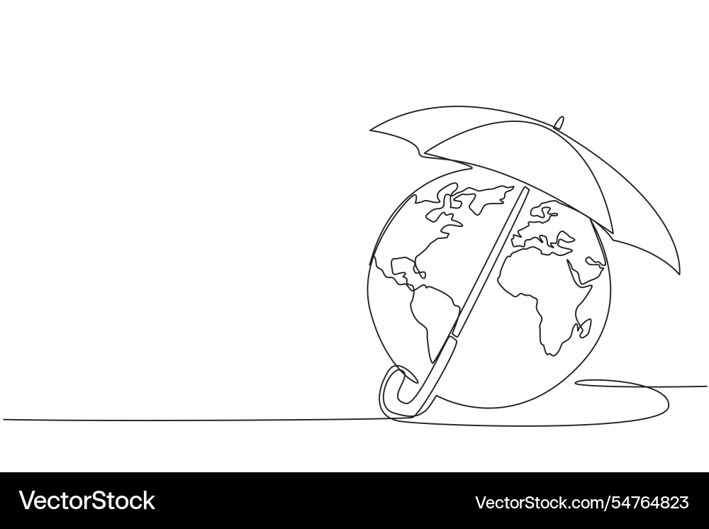 Single continuous line drawing part of the globe Single continuous line drawing part of the globe vector image
