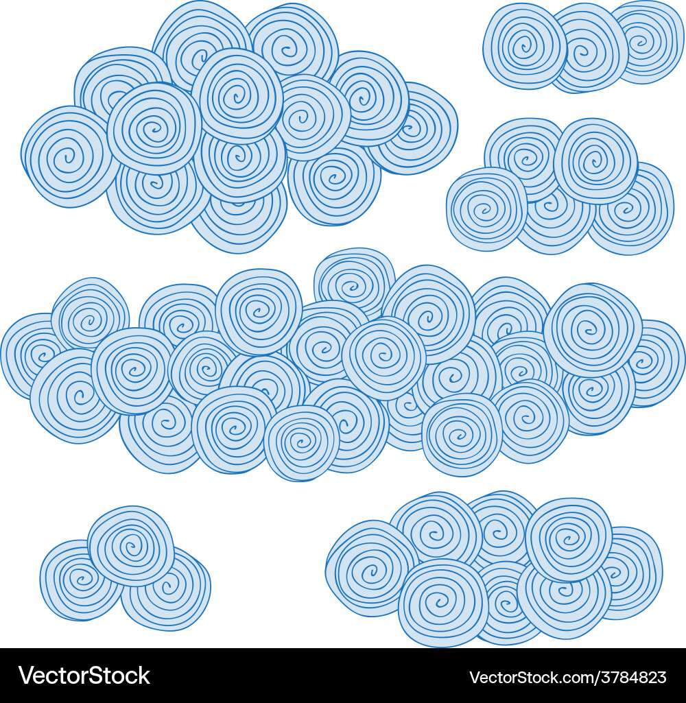 Spiral clouds circles design elements Vector Image