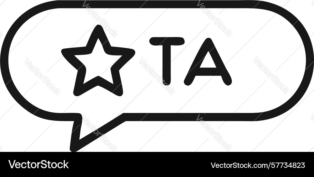 Ta speech bubble icon for text communication vector image