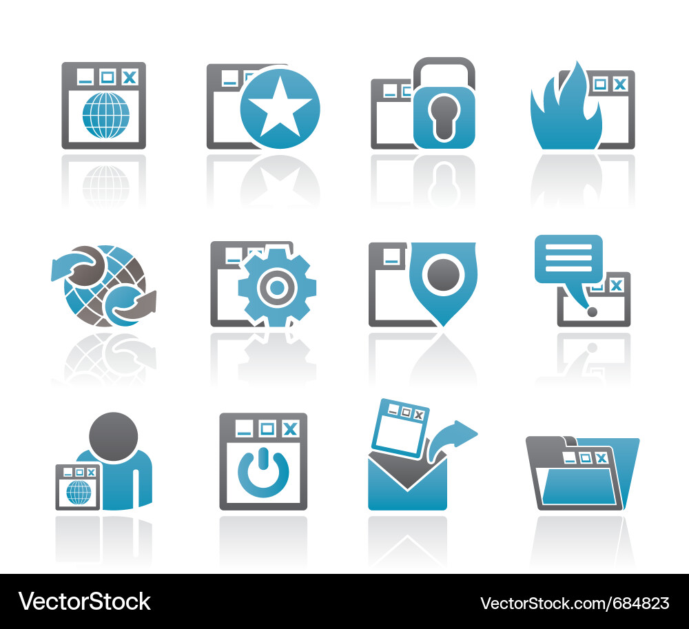 Website & Security Icons Set vector image
