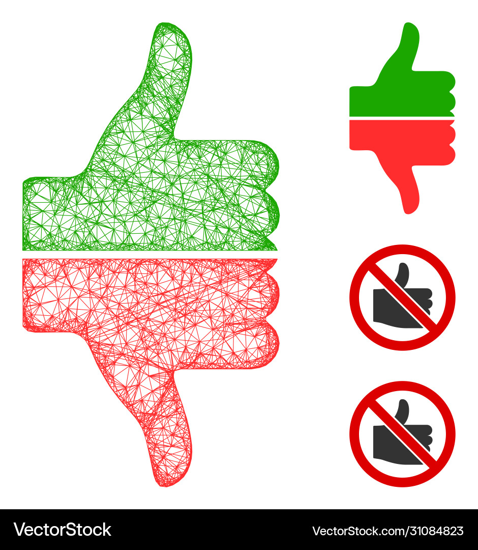 Yes no gesture polygonal web mesh Yes no gesture polygonal web mesh vector image