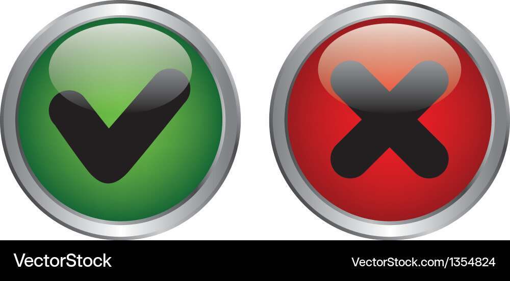 Accept and Reject Buttons vector image