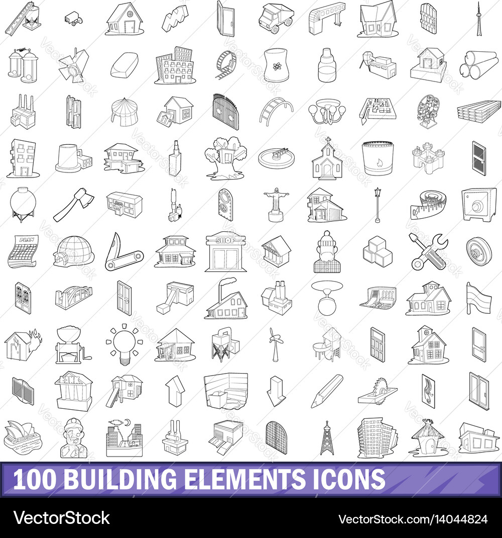 Building Element Icon Set vector image