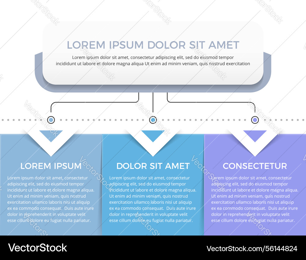 Flow chart with 3 elements Flow chart with 3 elements vector image