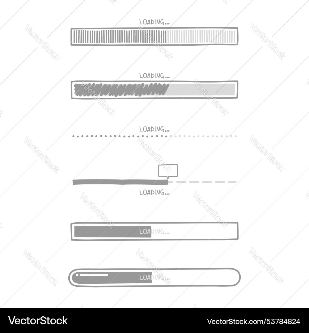 Loading process progress counter bar vector image