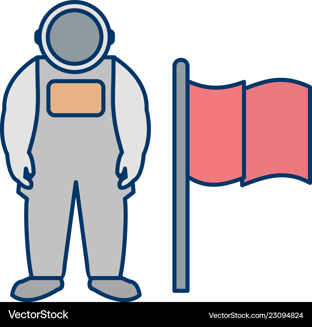 Man with flag icon Vector Image