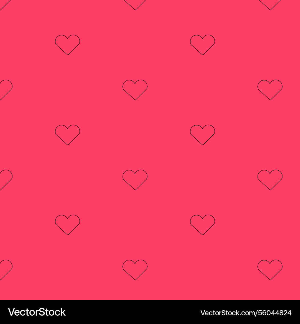 Minimalist heart pattern outline on red background Vector Image
