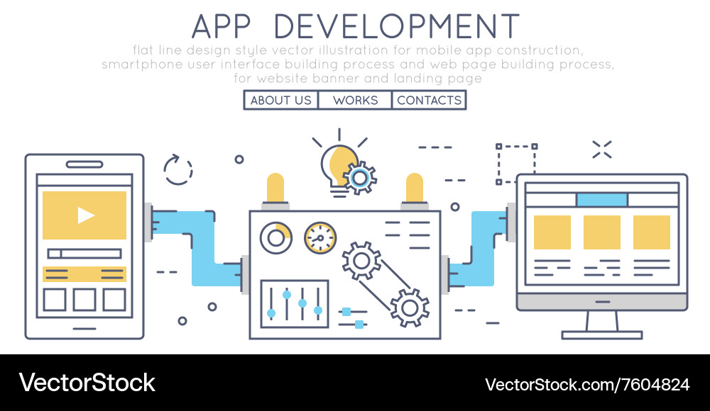 Mobile App Development & Website Building vector image