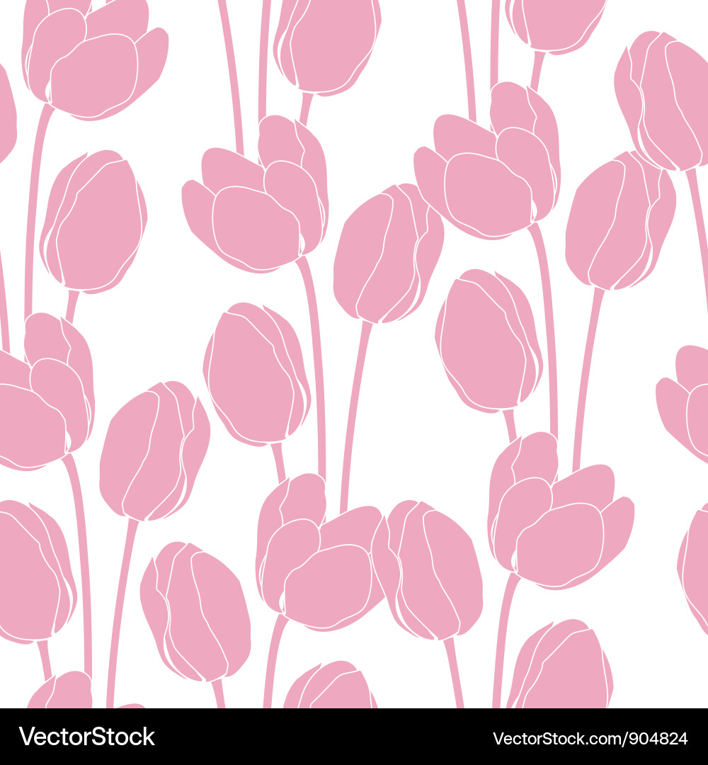 Pink Tulip Abstract Floral Vector Image