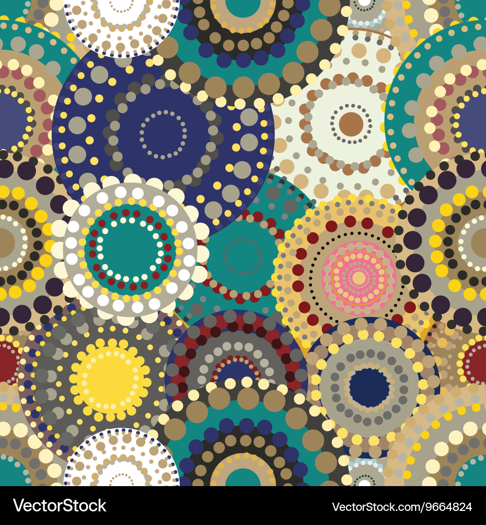 Seamless retro pattern with vivid colorful painted Vector Image