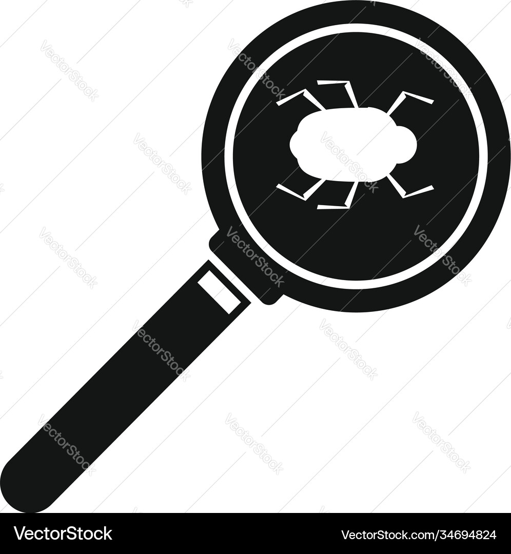 Search computer bug icon simple style Vector Image