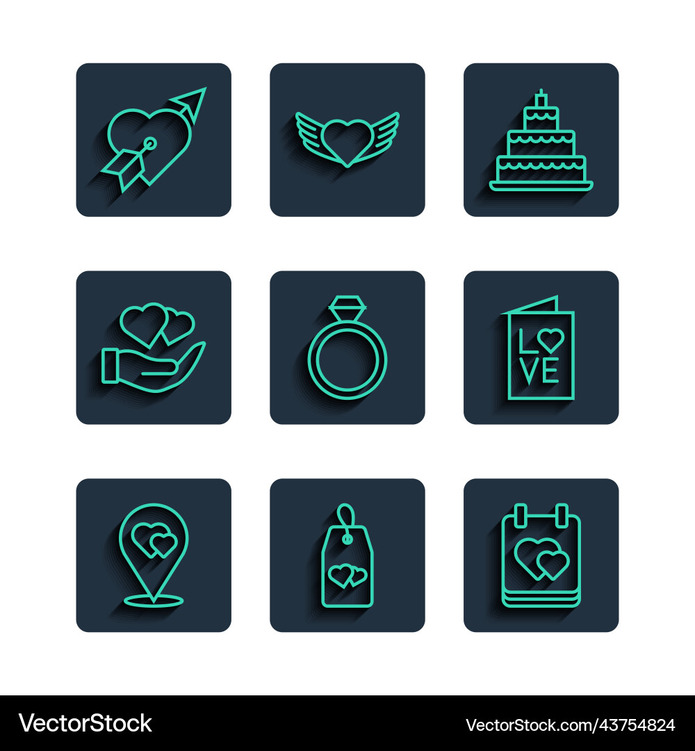 Set line location with heart please do vector image