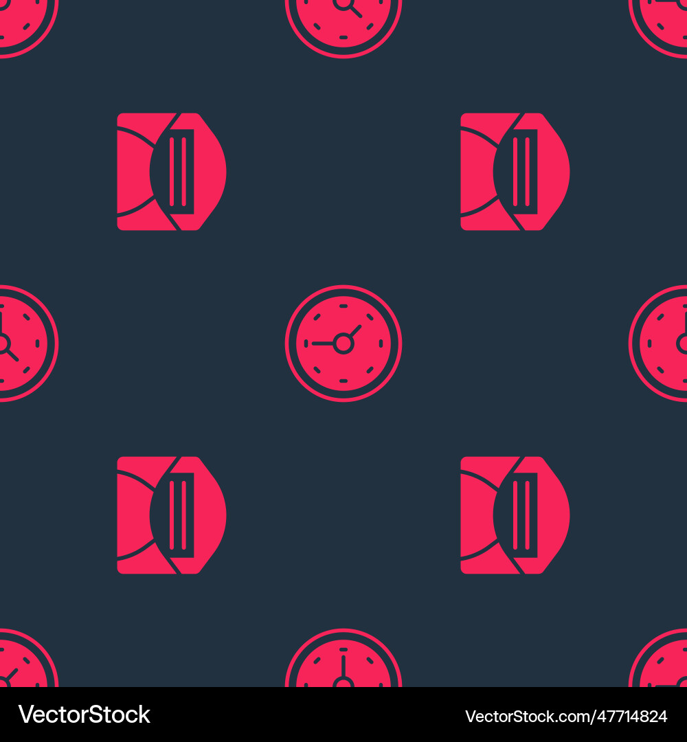 Set mail and e-mail clock on seamless pattern Set mail and e-mail clock on seamless pattern vector image