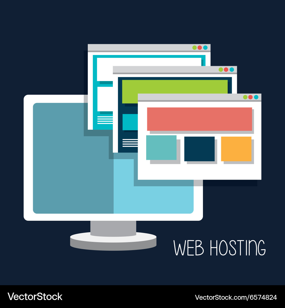 Web housting and technology design vector image