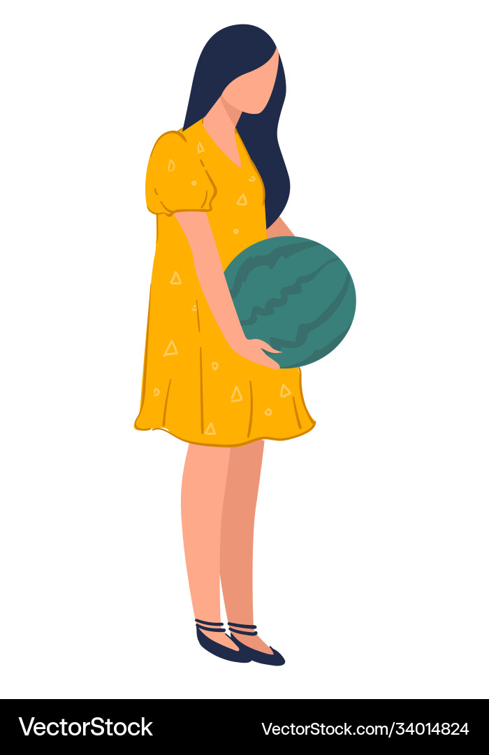 Woman carrying watermelon harvesting selling Woman carrying watermelon harvesting selling vector image