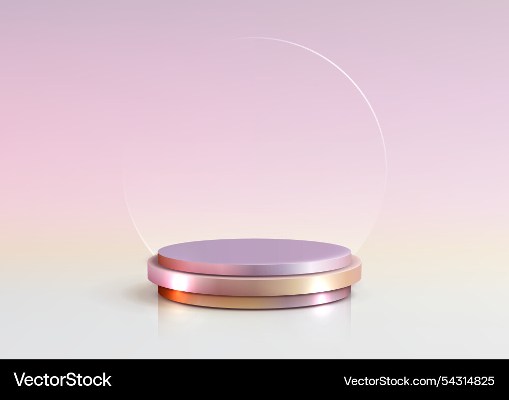 3d metallic gradient podium with translucent 3d metallic gradient podium with translucent vector image