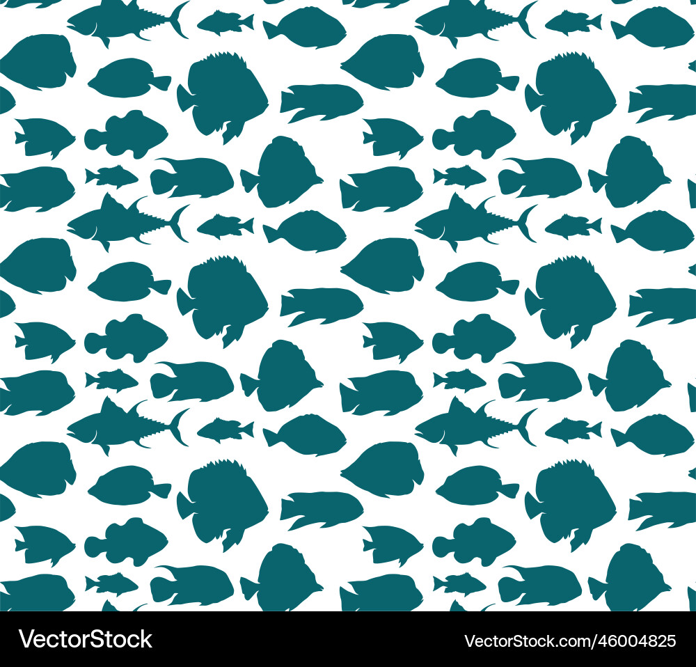 Blue sea animal pattern vector image