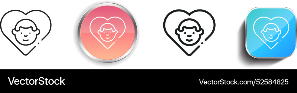 Care icon thin linear regular and button style Care icon thin linear regular and button style vector image