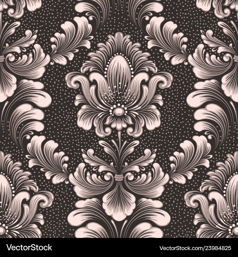 Damask seamless pattern element classical Damask seamless pattern element classical vector image