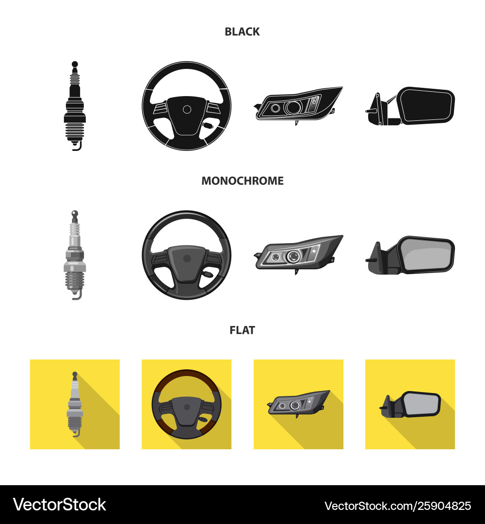 Design auto and part icon set Design auto and part icon set Vector Image