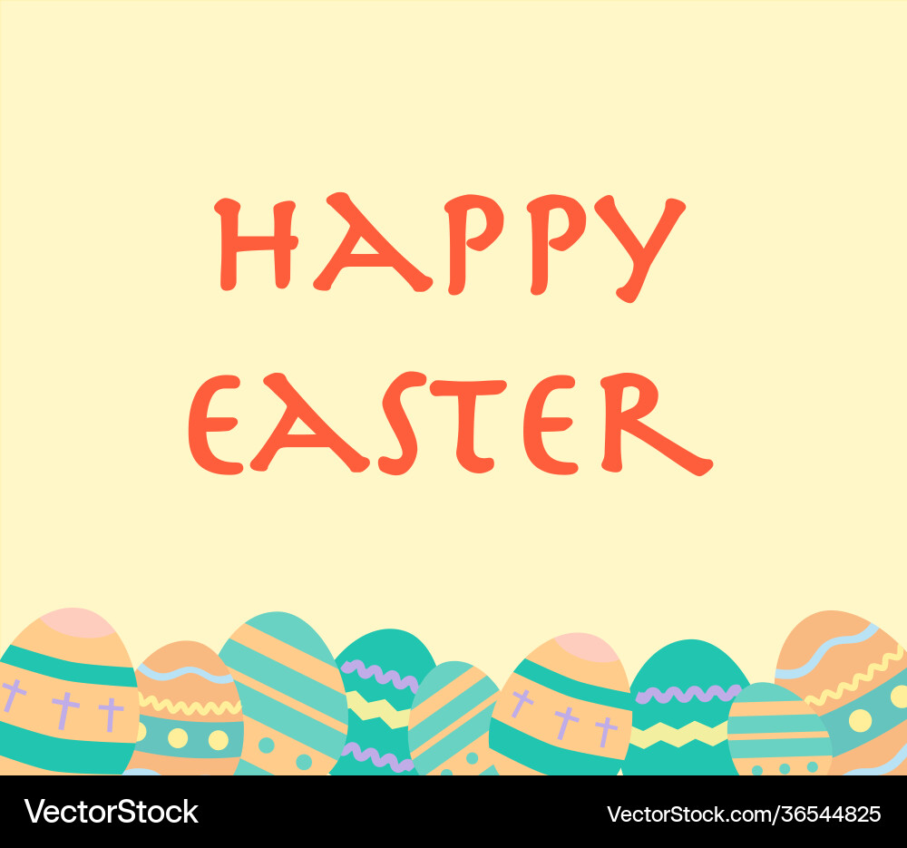 Easter eggs pattern with text happy Vector Image