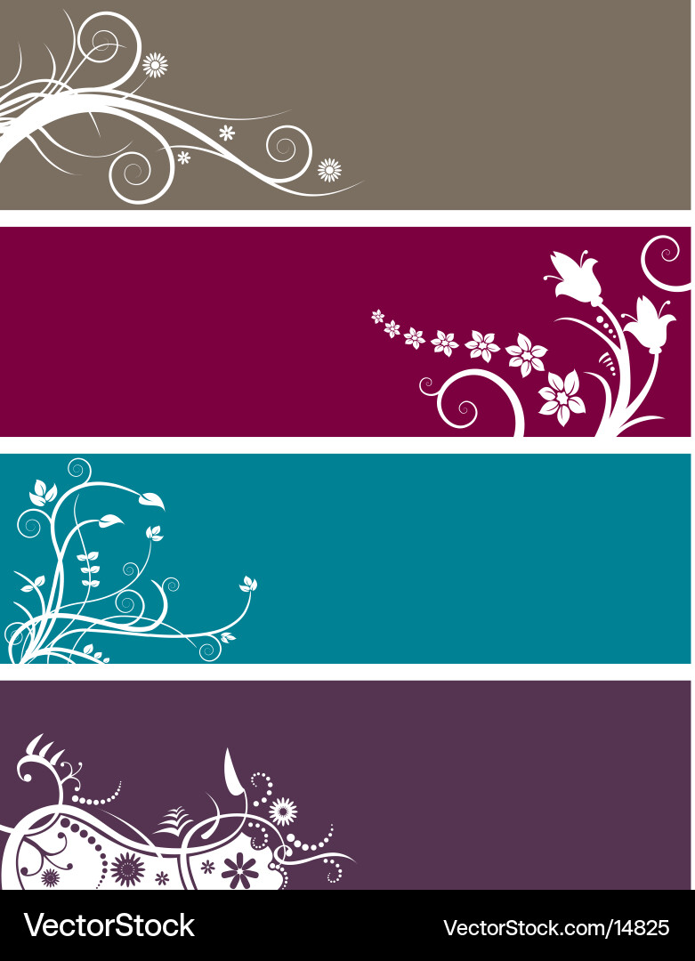 Floral web headers Royalty Free Vector Image - VectorStock