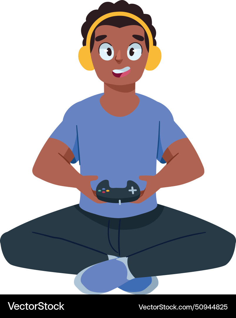 Geek pride day boy with gamepad vector image