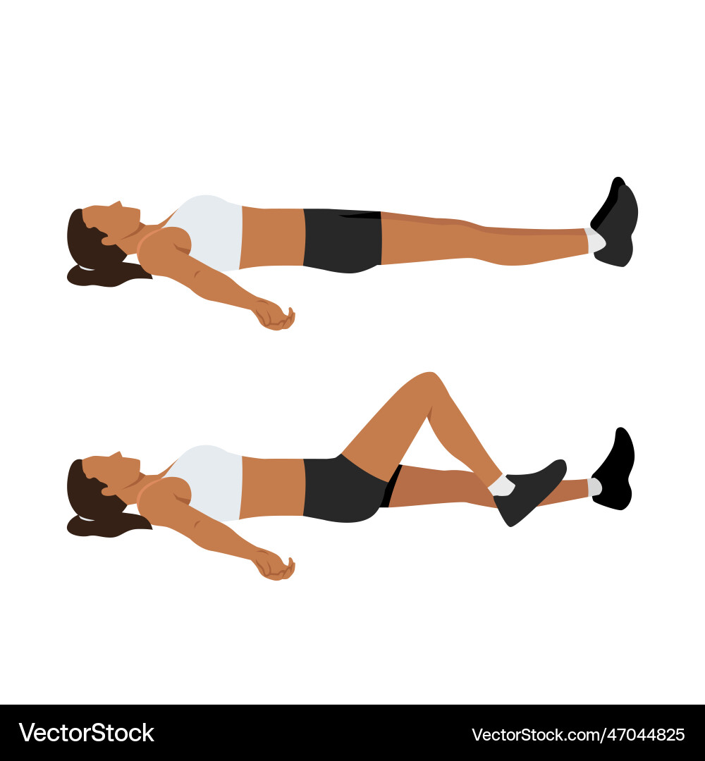 Laying Heel Slides Exercise Vector Image