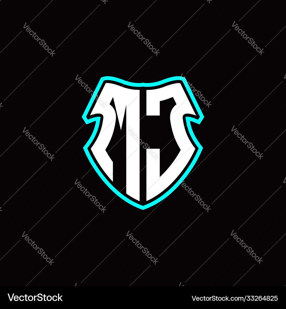 M j initial logo design with a shield shape M j initial logo design with a shield shape vector image