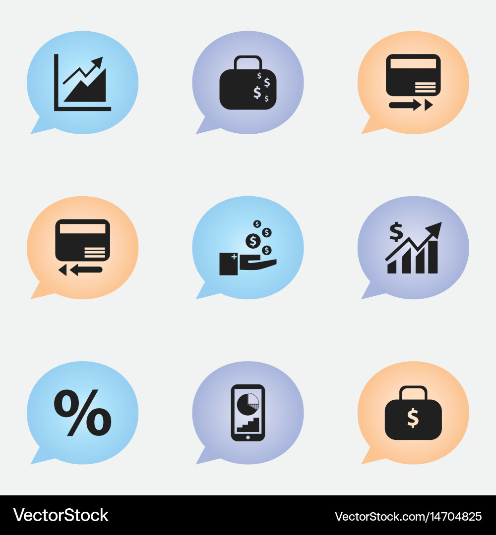 Set of 9 editable logical icons includes symbols vector image