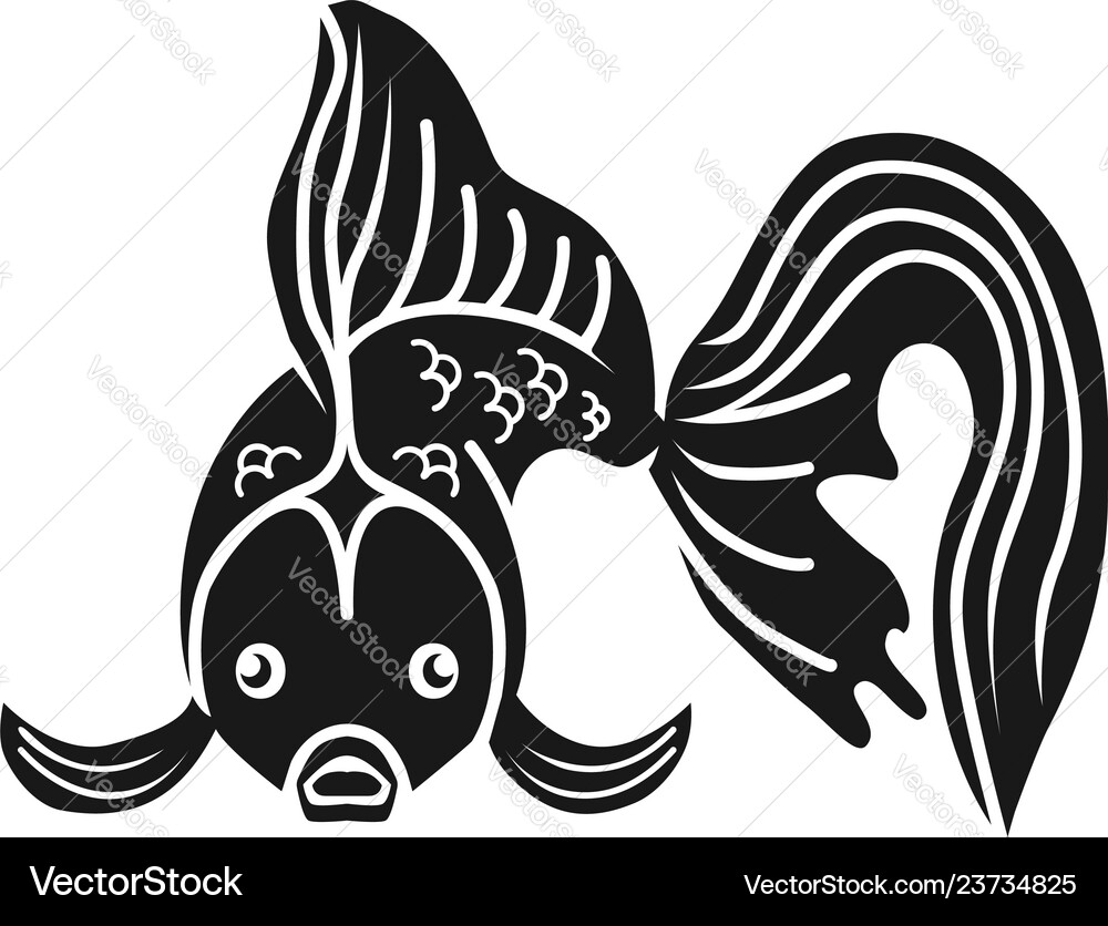 Simple Goldfish Icon - Front View vector image
