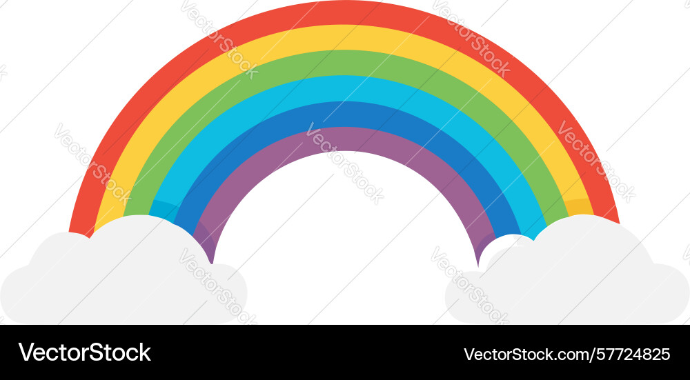 Simple rainbow with clouds graphic design Vector Image