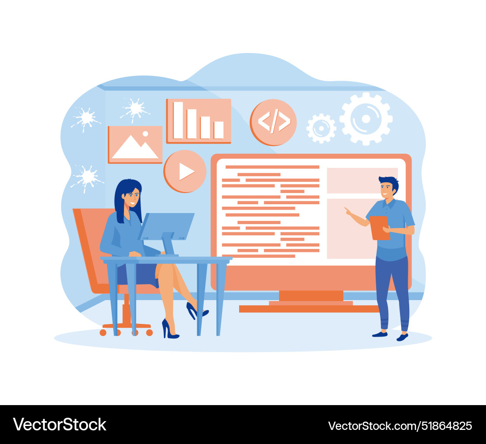 Software engineer concept web design vector image