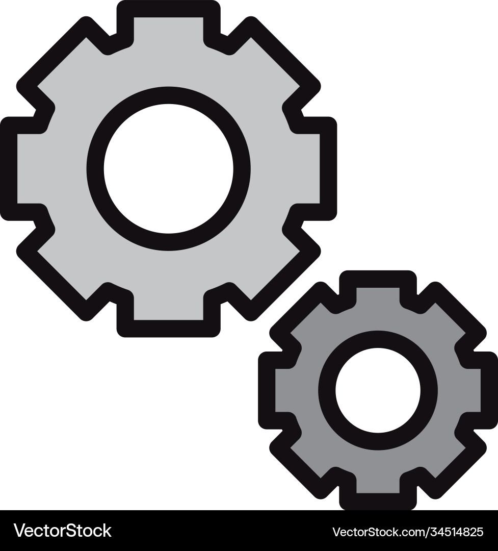 User interface settings gear app button linear vector image