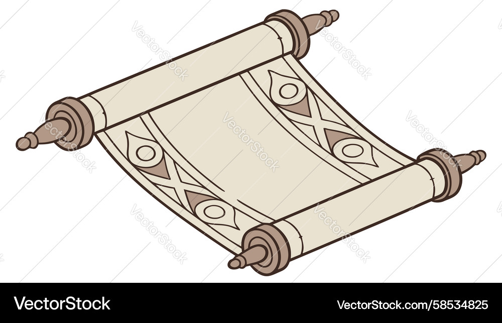 Vintage Scroll with Patterns Vector Image