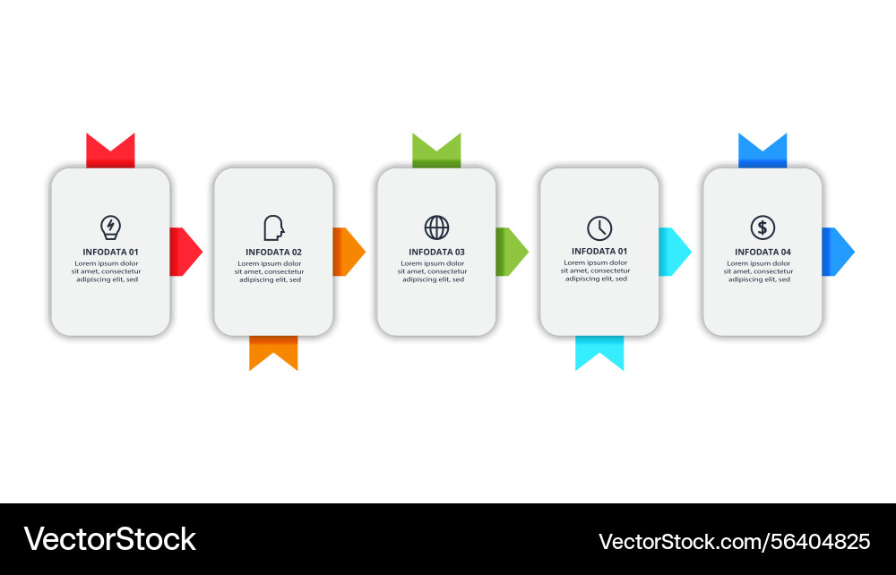 Workflow concept for infographic with 5 steps Workflow concept for infographic with 5 steps Vector Image