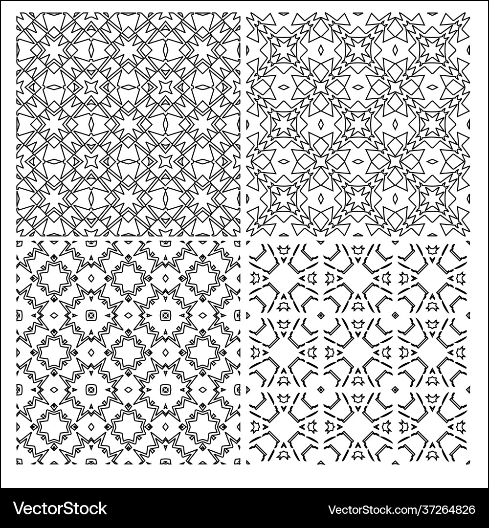 4 universal different geometric seamless patterns 4 universal different geometric seamless patterns vector image