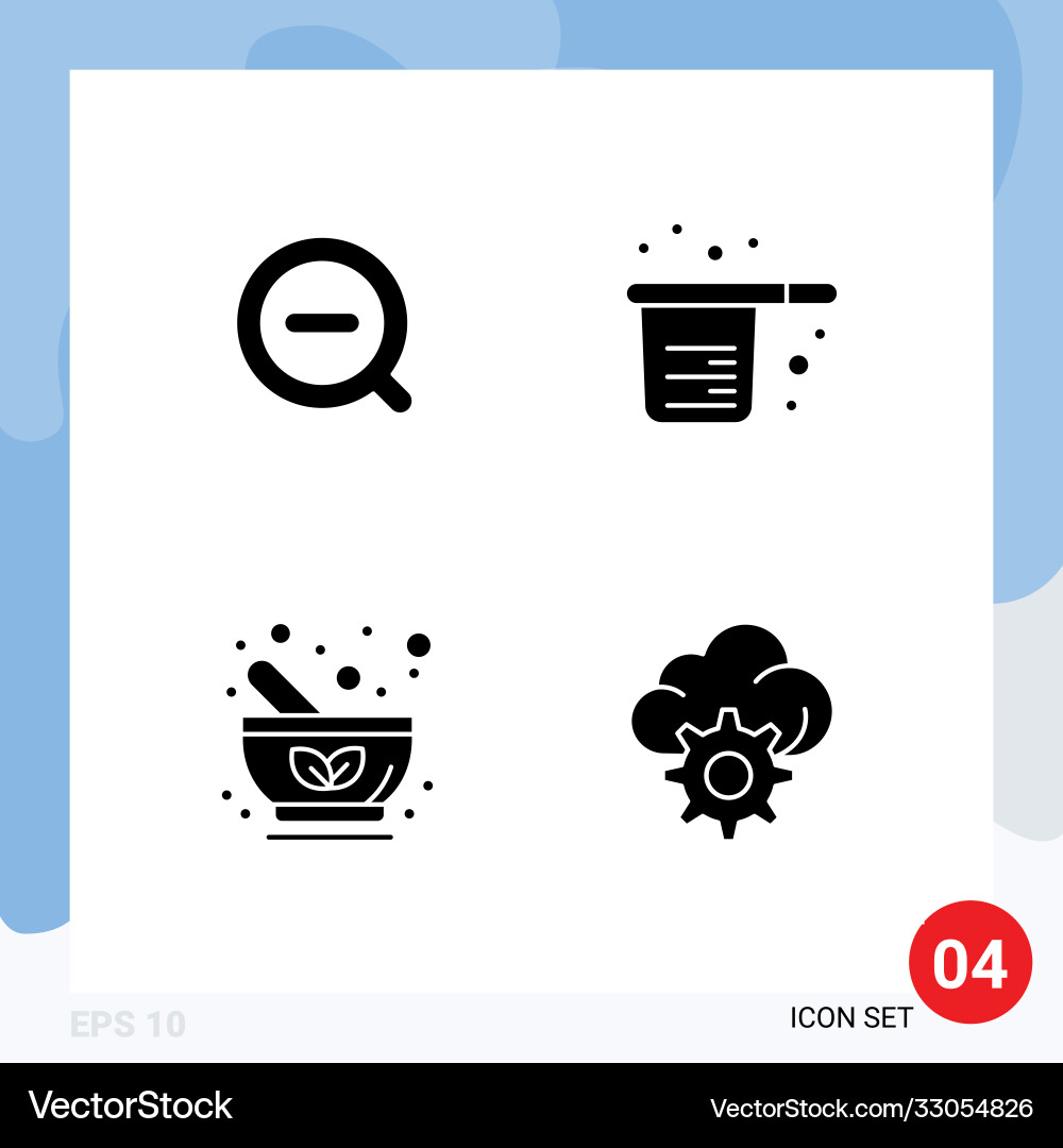 4 universal solid glyphs set for web and mobile Vector Image