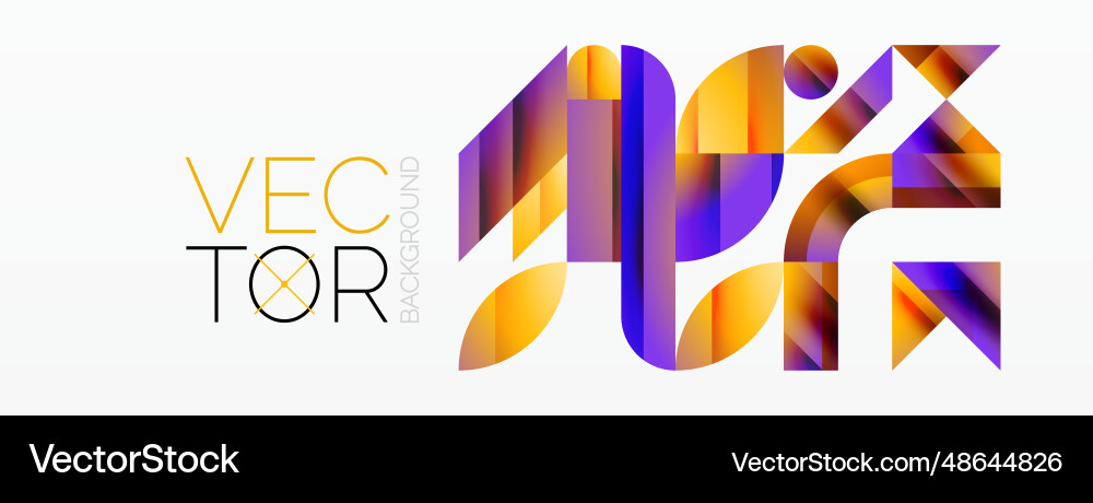 Assorted geometric shapes unite in a minimalistic Vector Image