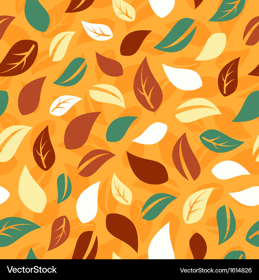 Autumn seamless pattern with leafs Vector Image