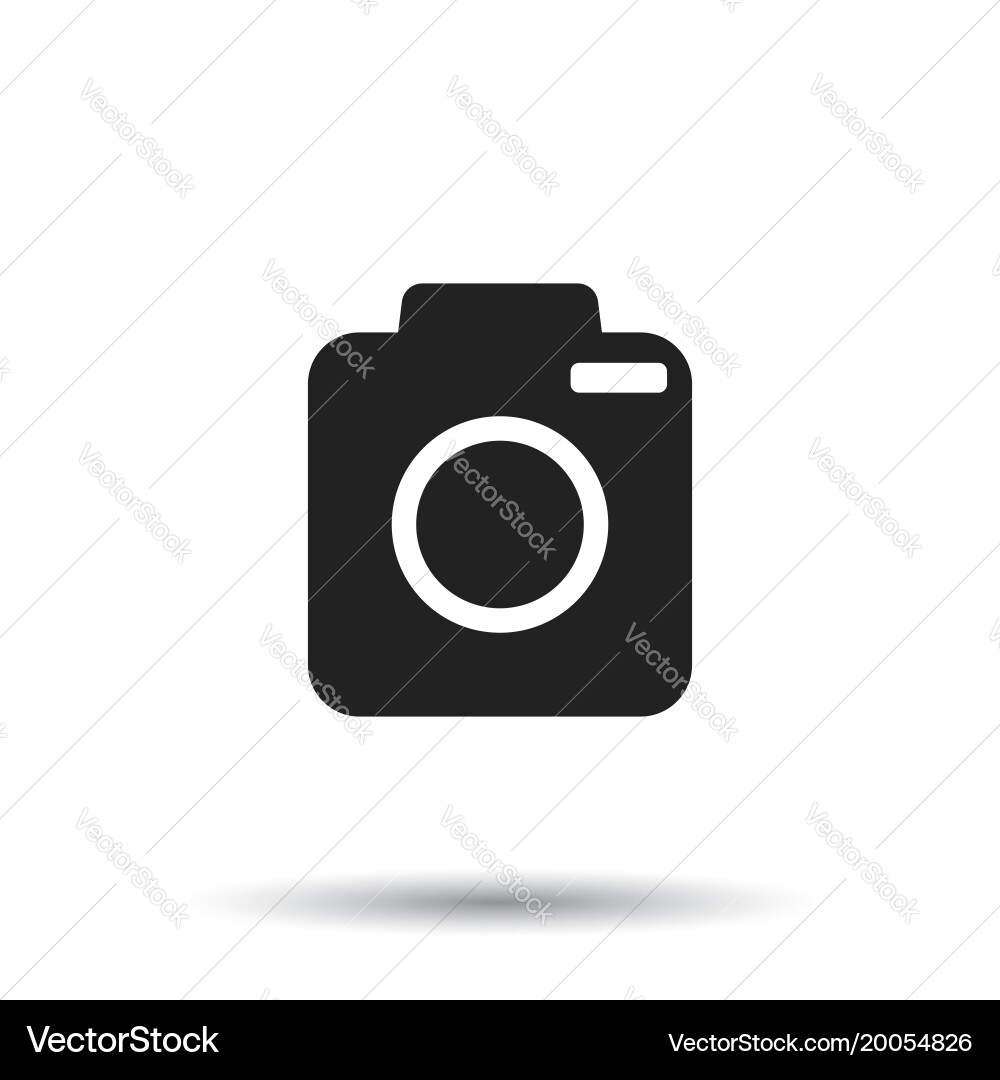 Camera icon on isolated background flat vector image