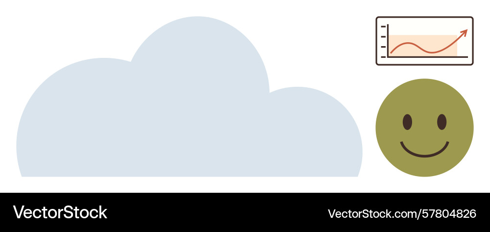 Cloud computing success with growth chart Vector Image