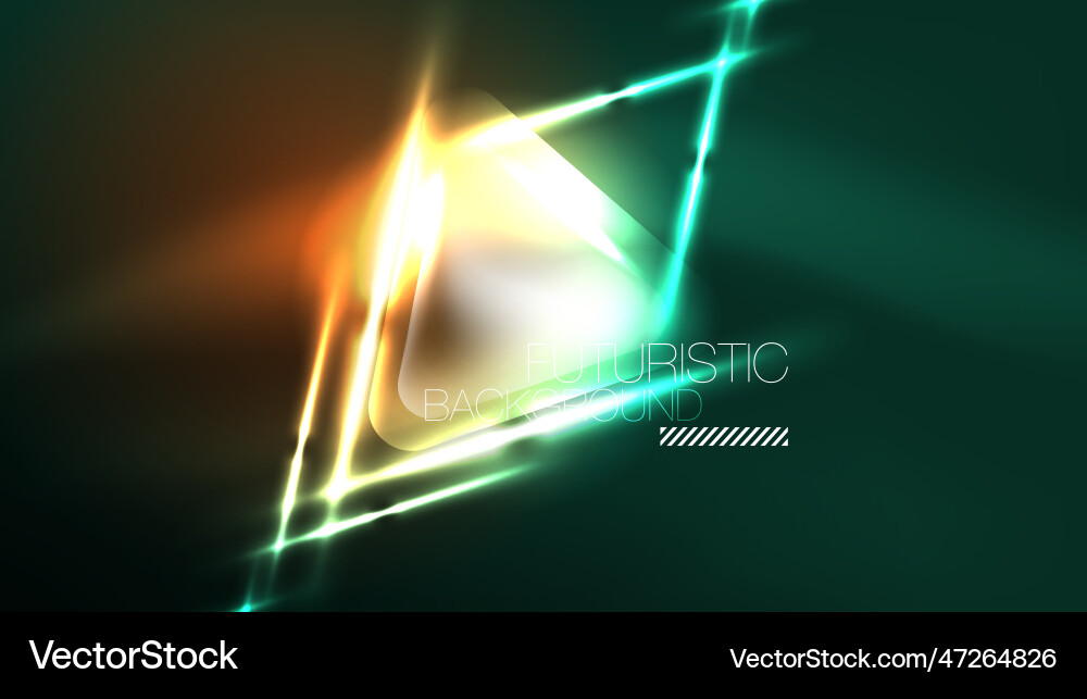 Digital neon abstract background triangles vector image