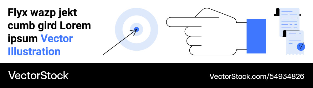 Hand gesturing towards target with documents Hand gesturing towards target with documents vector image