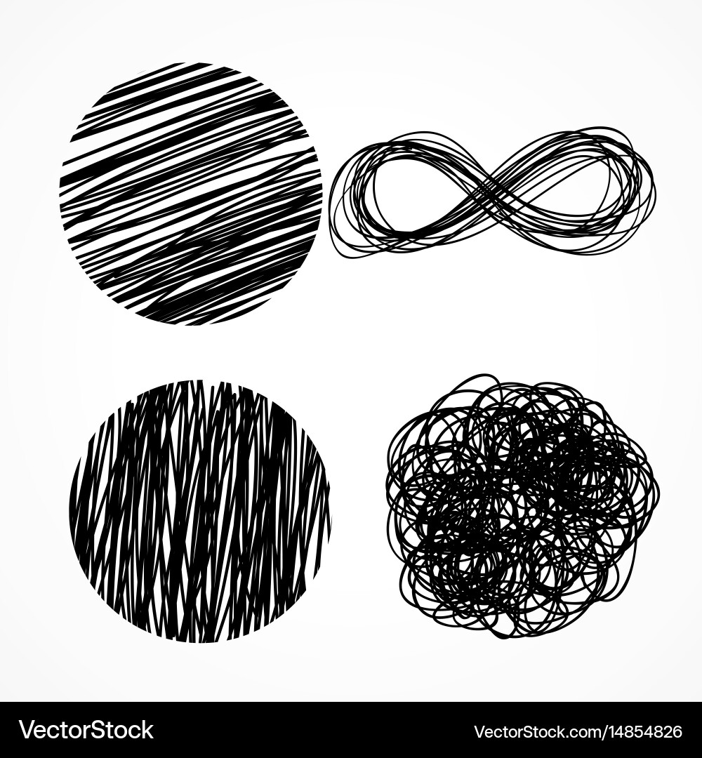 Ink Scribble Set - Messy Lines vector image