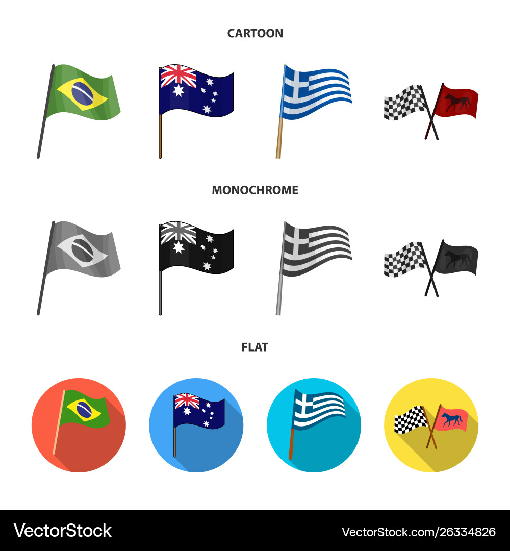 Isolated object world and flag icon set Vector Image